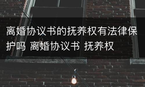 离婚协议书的抚养权有法律保护吗 离婚协议书 抚养权