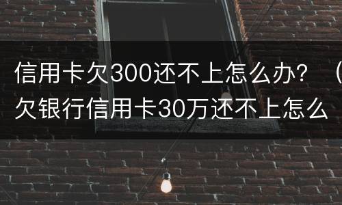 信用卡欠300还不上怎么办？（欠银行信用卡30万还不上怎么办）