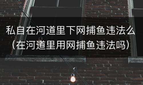 私自在河道里下网捕鱼违法么（在河道里用网捕鱼违法吗）