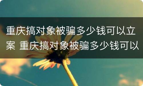 重庆搞对象被骗多少钱可以立案 重庆搞对象被骗多少钱可以立案了