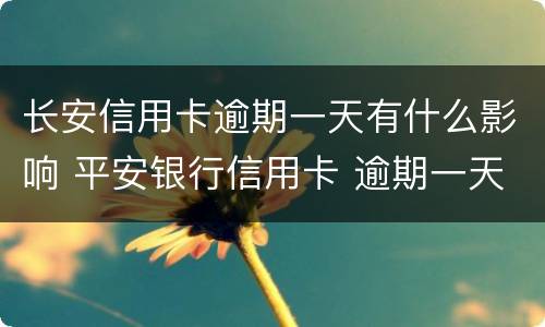 长安信用卡逾期一天有什么影响 平安银行信用卡 逾期一天有没有影响?