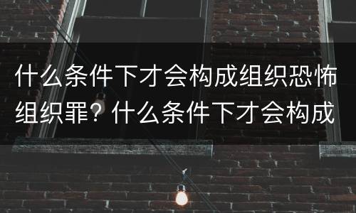 什么条件下才会构成组织恐怖组织罪? 什么条件下才会构成组织恐怖组织罪名