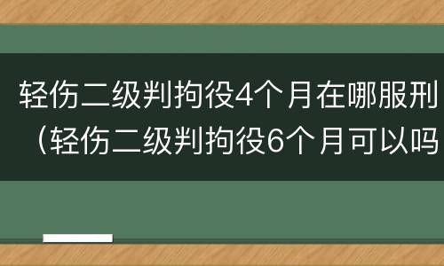 轻伤二级判拘役4个月在哪服刑（轻伤二级判拘役6个月可以吗）