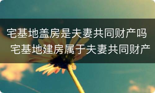 宅基地盖房是夫妻共同财产吗 宅基地建房属于夫妻共同财产吗