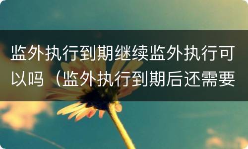 监外执行到期继续监外执行可以吗（监外执行到期后还需要坐牢吗）