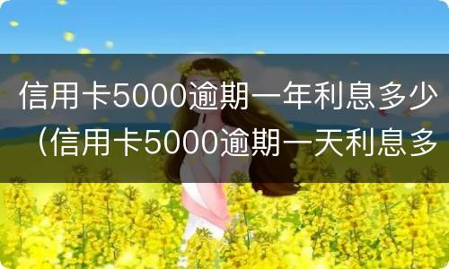 信用卡5000逾期一年利息多少（信用卡5000逾期一天利息多少）