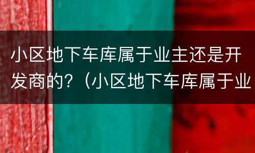 小区地下车库属于业主还是开发商的?（小区地下车库属于业主还是开发商的业主）