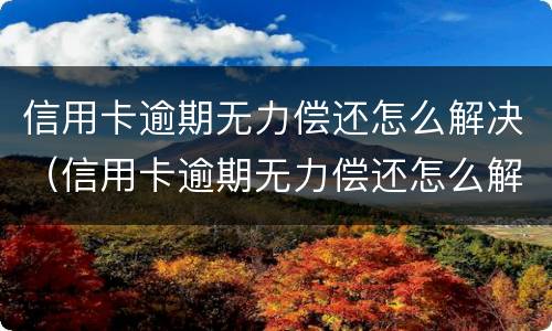 信用卡逾期无力偿还怎么解决（信用卡逾期无力偿还怎么解决呢）