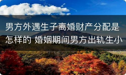 男方外遇生子离婚财产分配是怎样的 婚姻期间男方出轨生小孩离婚财产怎么分配