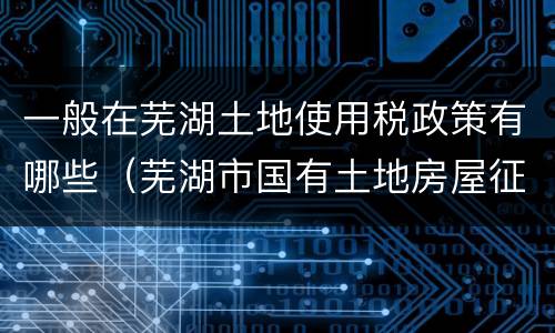 一般在芜湖土地使用税政策有哪些（芜湖市国有土地房屋征收办法）