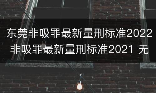 东莞非吸罪最新量刑标准2022 非吸罪最新量刑标准2021 无法缴纳罚金