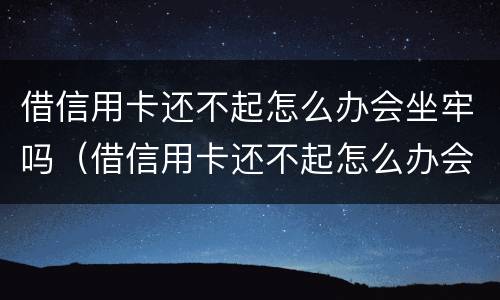 借信用卡还不起怎么办会坐牢吗（借信用卡还不起怎么办会坐牢吗知乎）