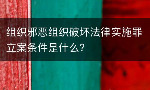 组织邪恶组织破坏法律实施罪立案条件是什么？