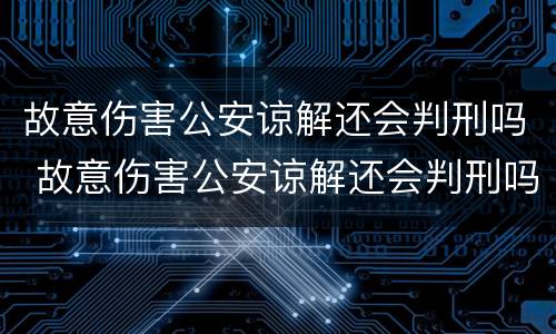 故意伤害公安谅解还会判刑吗 故意伤害公安谅解还会判刑吗知乎