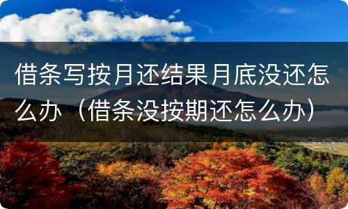 借条写按月还结果月底没还怎么办（借条没按期还怎么办）