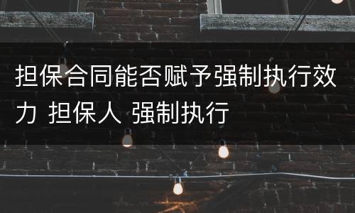 担保合同能否赋予强制执行效力 担保人 强制执行