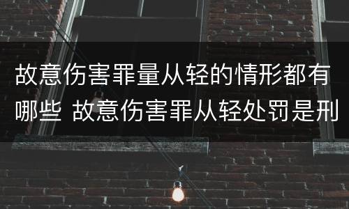 故意伤害罪量从轻的情形都有哪些 故意伤害罪从轻处罚是刑法第几条