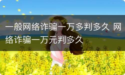 一般网络诈骗一万多判多久 网络诈骗一万元判多久