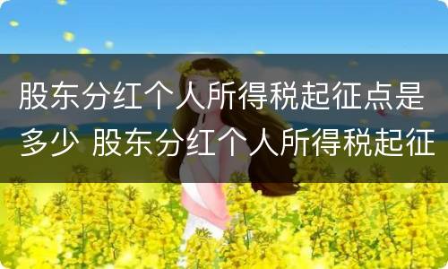 股东分红个人所得税起征点是多少 股东分红个人所得税起征点是多少啊