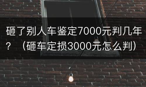 砸了别人车鉴定7000元判几年？（砸车定损3000元怎么判）