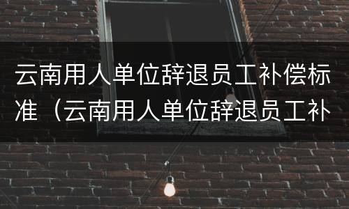 云南用人单位辞退员工补偿标准（云南用人单位辞退员工补偿标准文件）
