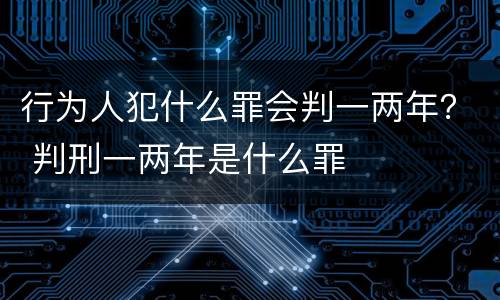行为人犯什么罪会判一两年？ 判刑一两年是什么罪