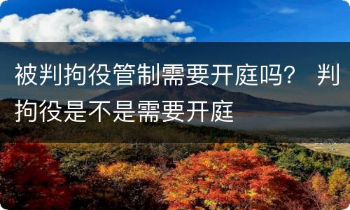 被判拘役管制需要开庭吗？ 判拘役是不是需要开庭