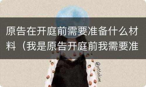 原告在开庭前需要准备什么材料（我是原告开庭前我需要准备什么?）