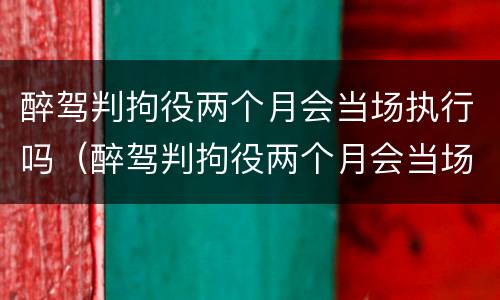 醉驾判拘役两个月会当场执行吗（醉驾判拘役两个月会当场执行吗知乎）