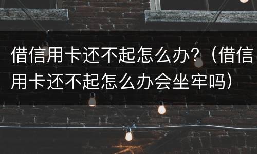 借信用卡还不起怎么办?（借信用卡还不起怎么办会坐牢吗）