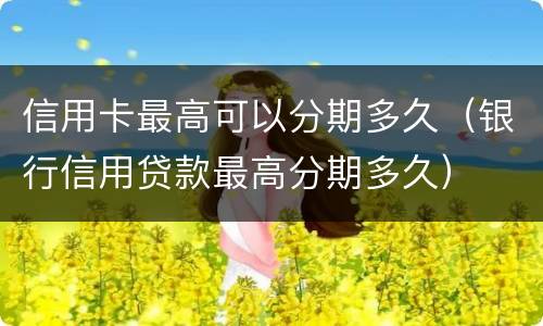 信用卡最高可以分期多久（银行信用贷款最高分期多久）