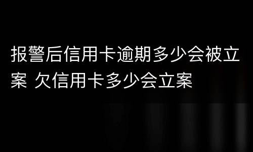 报警后信用卡逾期多少会被立案 欠信用卡多少会立案