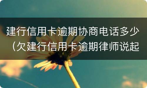 建行信用卡逾期协商电话多少（欠建行信用卡逾期律师说起诉还可以协商）