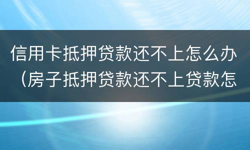 信用卡抵押贷款还不上怎么办（房子抵押贷款还不上贷款怎么办）