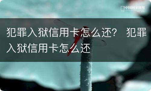 犯罪入狱信用卡怎么还？ 犯罪入狱信用卡怎么还