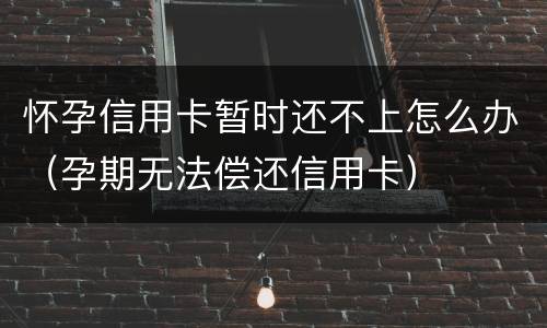 怀孕信用卡暂时还不上怎么办（孕期无法偿还信用卡）