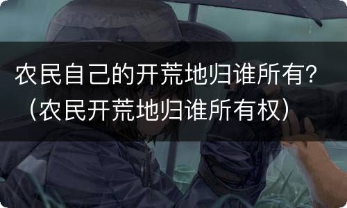 农民自己的开荒地归谁所有？（农民开荒地归谁所有权）