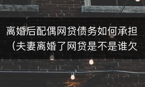 离婚后配偶网贷债务如何承担（夫妻离婚了网贷是不是谁欠的谁还）