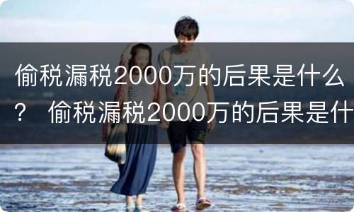 偷税漏税2000万的后果是什么？ 偷税漏税2000万的后果是什么意思