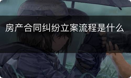 房产合同纠纷立案流程是什么
