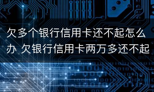 欠多个银行信用卡还不起怎么办 欠银行信用卡两万多还不起怎么办