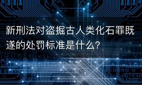 新刑法对盗掘古人类化石罪既遂的处罚标准是什么？