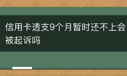 信用卡透支9个月暂时还不上会被起诉吗