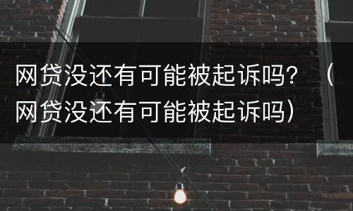 网贷没还有可能被起诉吗？（网贷没还有可能被起诉吗）
