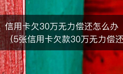信用卡欠30万无力偿还怎么办（5张信用卡欠款30万无力偿还）