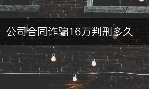 公司合同诈骗16万判刑多久