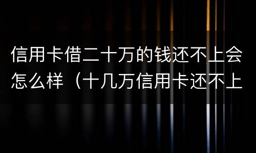 信用卡借二十万的钱还不上会怎么样（十几万信用卡还不上会怎样）