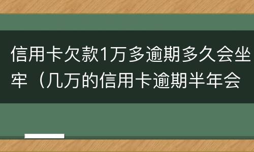 信用卡欠款1万多逾期多久会坐牢（几万的信用卡逾期半年会坐牢吗?）
