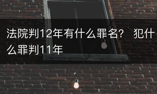 法院判12年有什么罪名？ 犯什么罪判11年