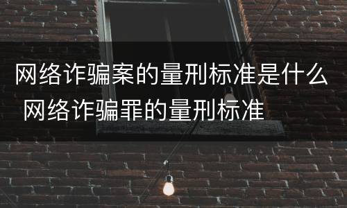 网络诈骗案的量刑标准是什么 网络诈骗罪的量刑标准
